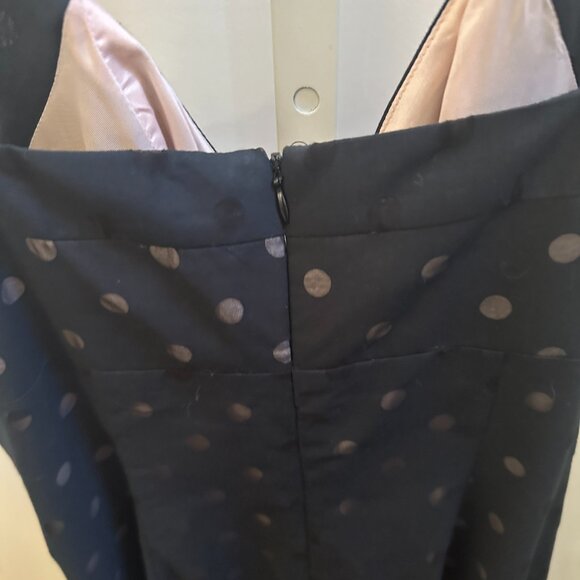 Maggy London Black Pink Polka Dot Lined Halter Dress Sz 10 - Picture 12 of 13
